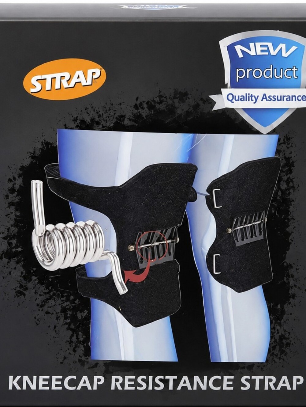 Adjustable Knee Support Brace Pair Hinged Stabilizer Resistance Spring Black